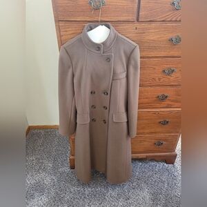 Vtg 60s Dbl Breasted 100% Wool Bromleigh Long Coat Med-Lg Martingale Tailored US